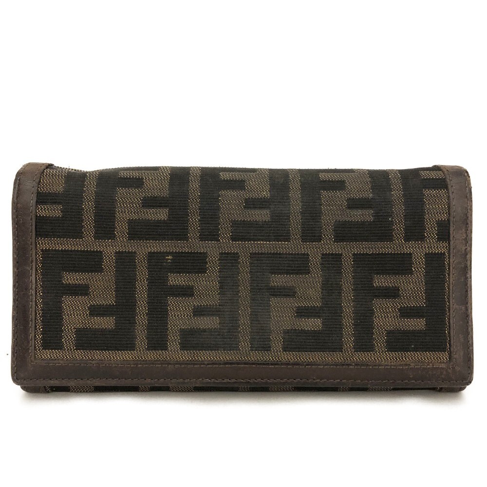 Ega Fendi Zucca Canvas Leather Bifold #198594F16